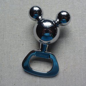 Disney Mickey Mouse Ears Chrome Stainless Steel Bottle Opener Ex Condition!